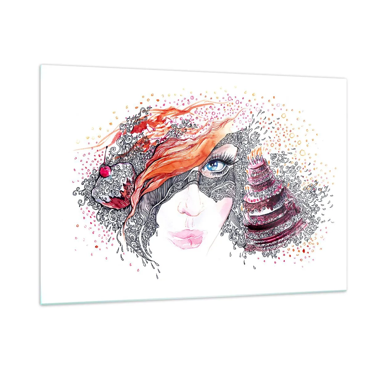 Quadro em vidro - Com ela, todos os dias são dias de festa - 120x80 cm