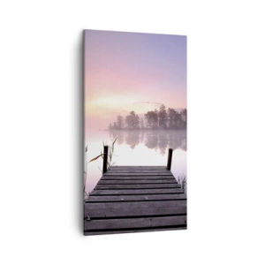 Quadro em tela - Da névoa lilás... - 45x80 cm