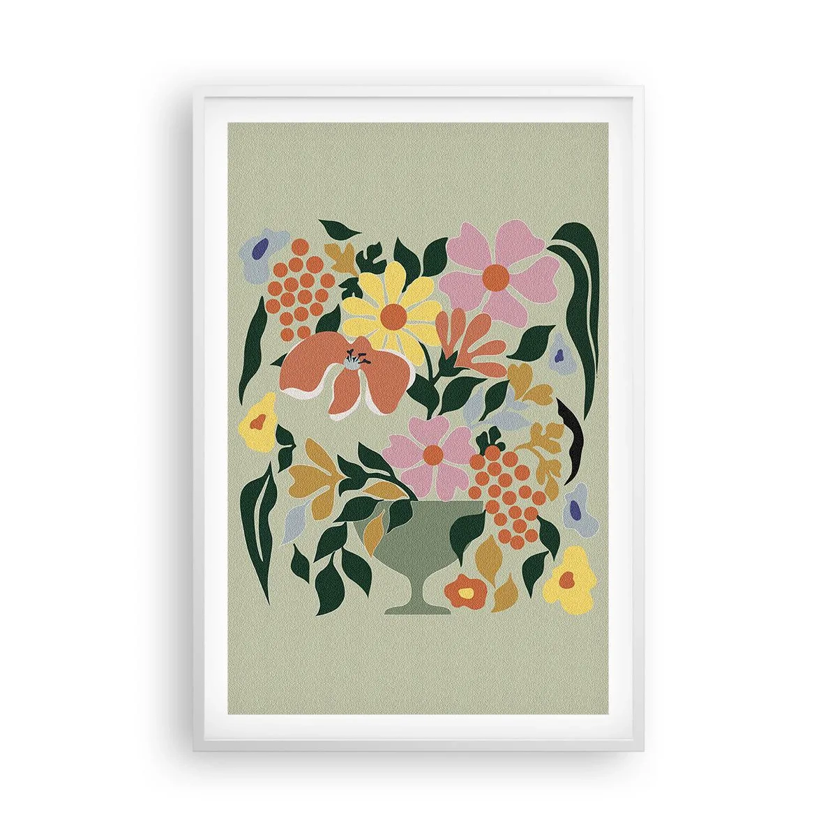 Pôster em moldura branca - Um buquê cheio de vida - 61x91 cm