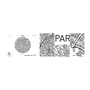 Amostra de papel de parede autocolante Deluxe Sticker - Anatomia de Paris - Mapa, Paris, França - 100x30 cm