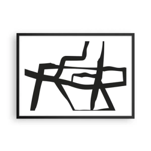 Pôster com moldura preta - Projeto preto e branco - 70x50 cm