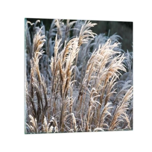 Quadro em vidro - Decorado com a geada - 70x70 cm