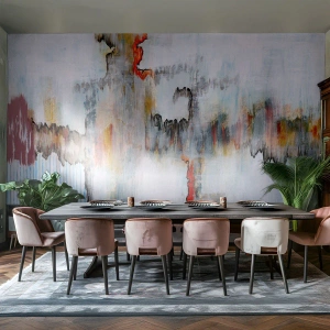 Papel de Parede Standard Eco - Abstração moderna em tons delicados com detalhes - 100x70cm - Com um palito na água - Decoração de parede moderna para a sala de estar e quarto ARTTOR