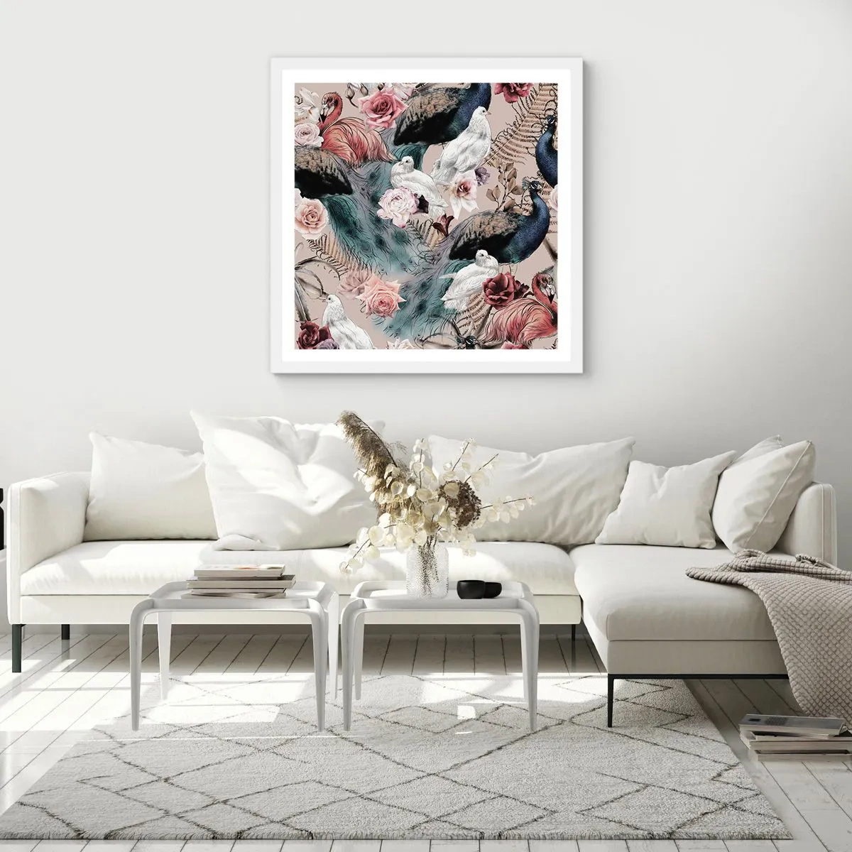 Pôster em moldura branca - No jardim do palácio - 40x40 cm