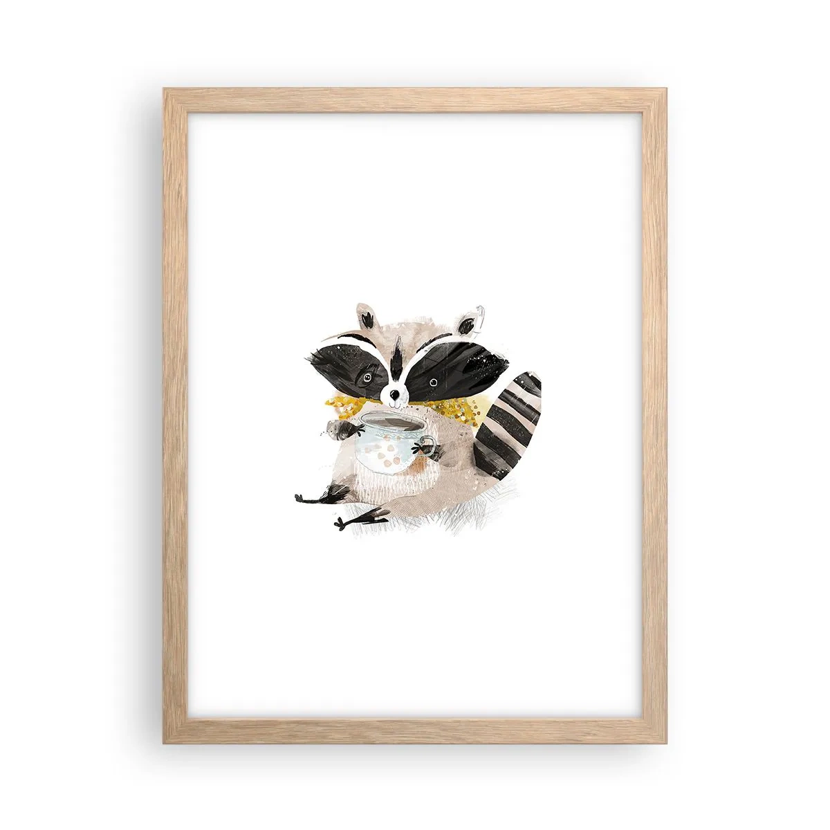 Pôster com moldura de carvalho claro - O meu amigo guaxinim - 30x40 cm