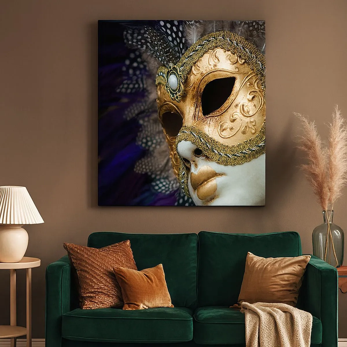 Quadro em tela - Retrato veneziano em ouro - 30x30 cm