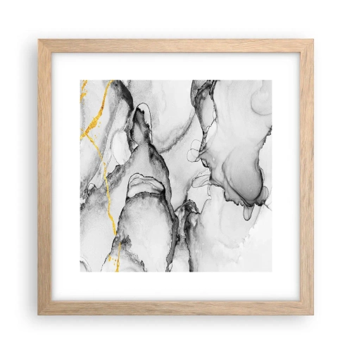 Pôster com moldura de carvalho claro - Composição dourada - 30x30 cm