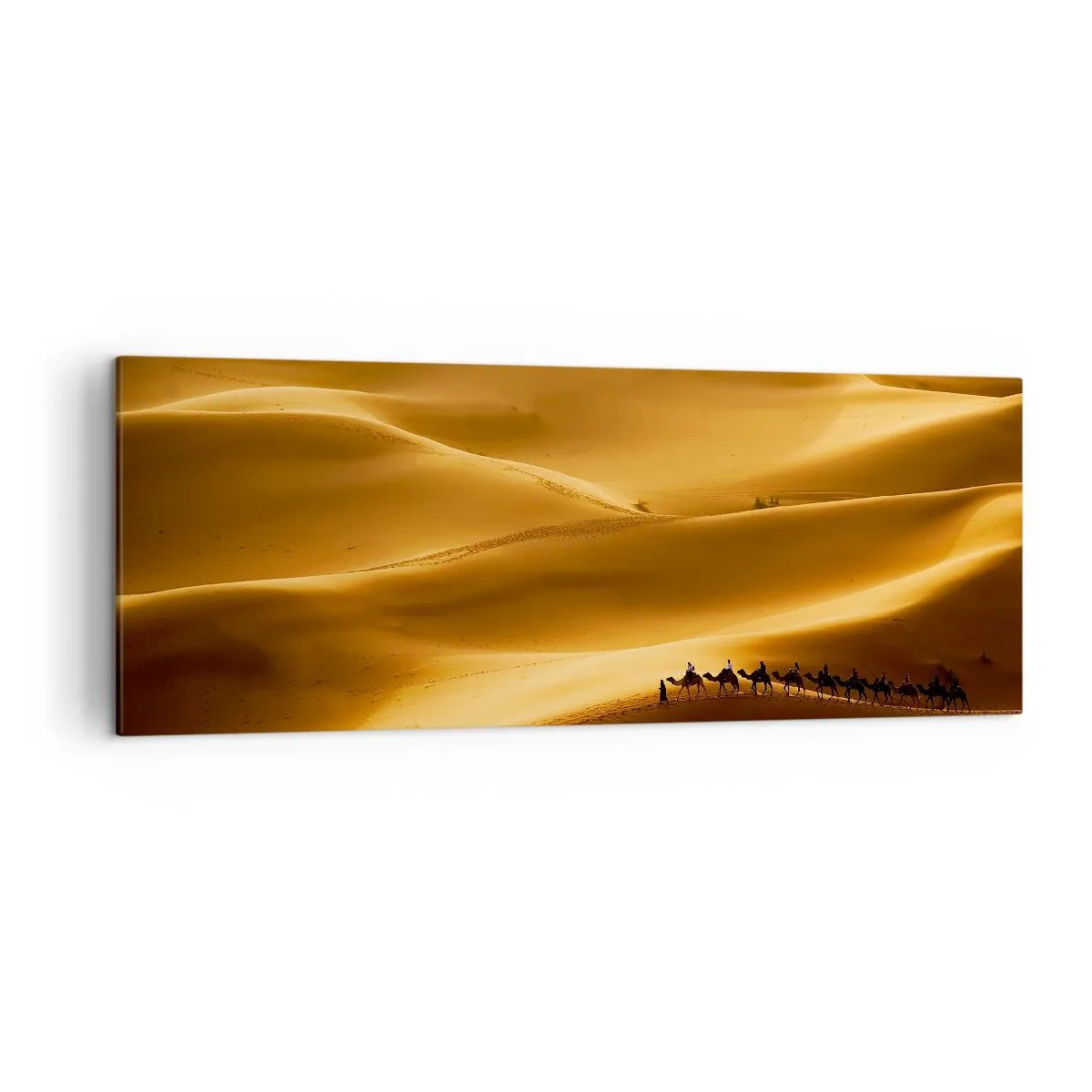 Quadro em tela - Caravana nas ondas do deserto - 140x50 cm
