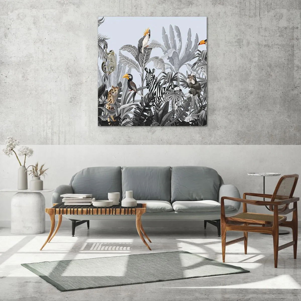 Quadro em vidro - Conto de fadas africano - 50x50 cm