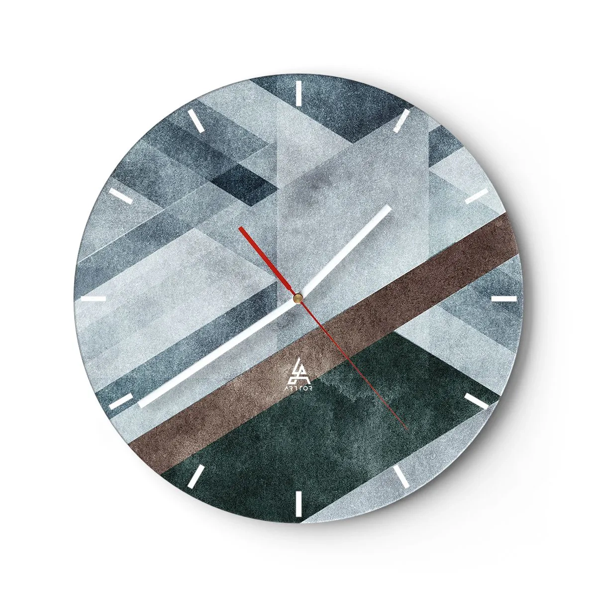 Relógio de parede - Relógio em vidro - Elegância sofisticada da geometria - 40x40 cm