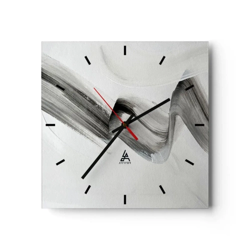 Relógio de parede - Relógio em vidro - Casualmente para se divertir - 30x30 cm