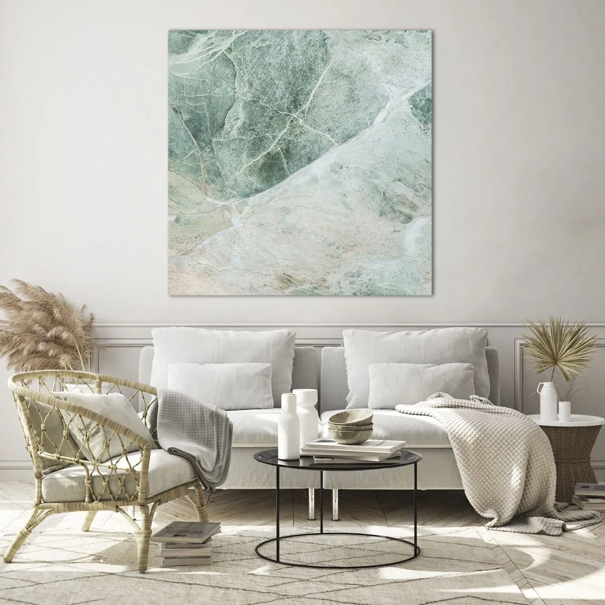 Quadro em vidro - A nobre frieza da pedra - 50x50 cm