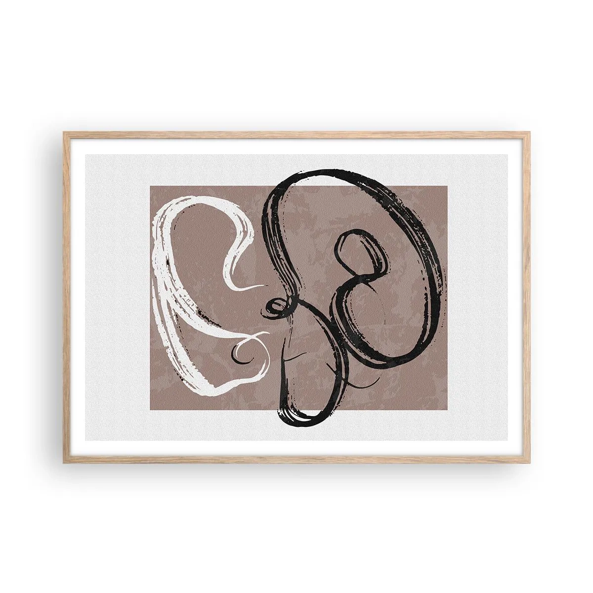 Pôster com moldura de carvalho claro - Composição – a busca pela plenitude - 100x70 cm