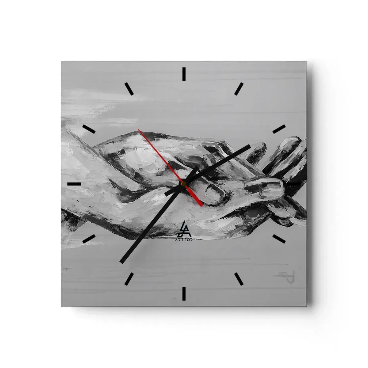 Relógio de parede - Relógio em vidro - Início... - 30x30 cm