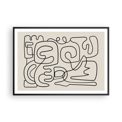 Pôster com moldura preta - Na trilha - 100x70 cm