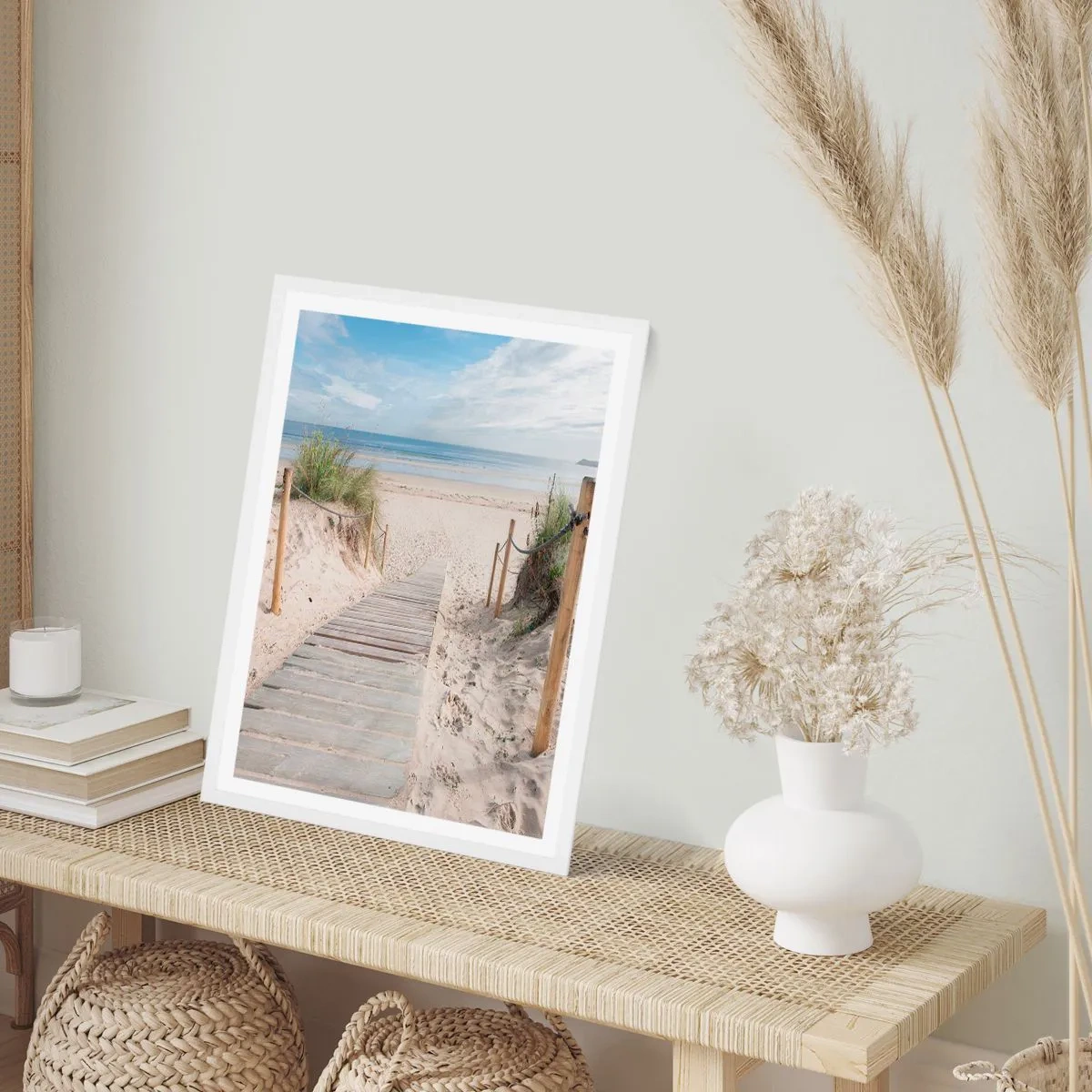 Pôster em moldura branca - Pelo horizonte - 70x100 cm