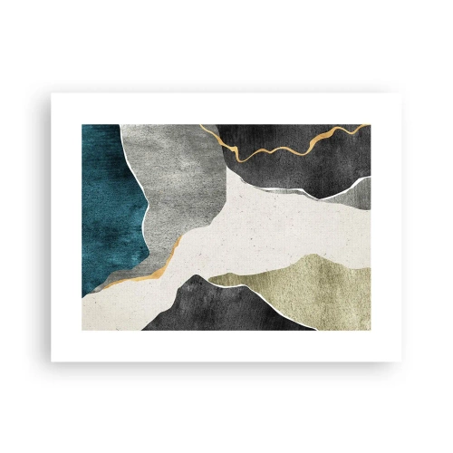 Pôster - Composição de mosaico com fio de ouro - 40x30 cm