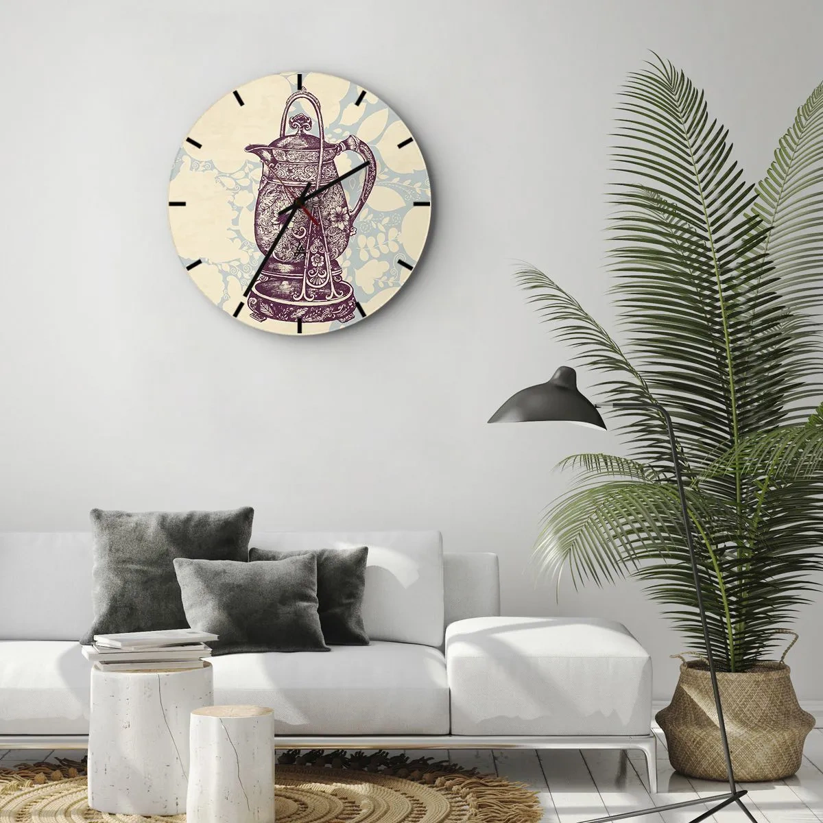 Relógio de parede - Relógio em vidro - A beleza da vida cotidiana - 30x30 cm