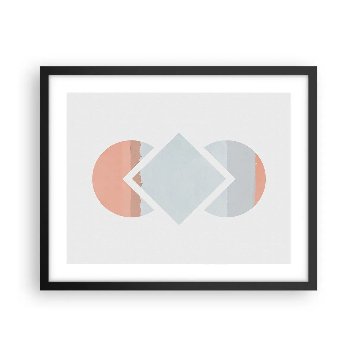 Pôster com moldura preta - A situação é clara - 50x40 cm