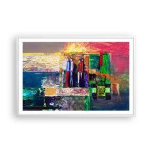 Pôster em moldura branca - Relacionamentos e emoções - 91x61 cm