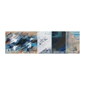 Amostra de papel de parede Premium Canvas - Numa diagonal azul - Pedaço, Abstração, Tintas - 100x30 cm