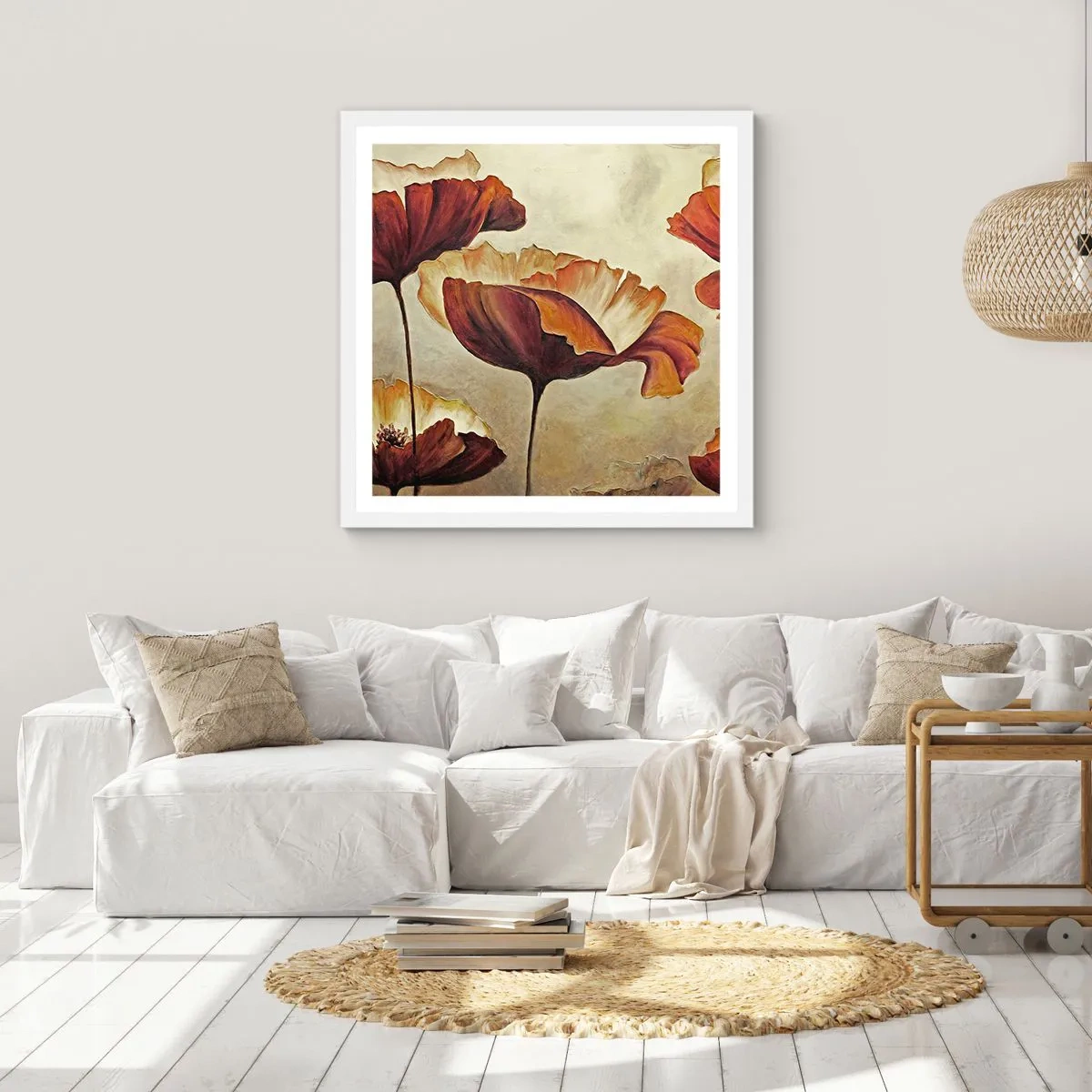 Pôster em moldura branca - Prados e pradarias - 60x60 cm