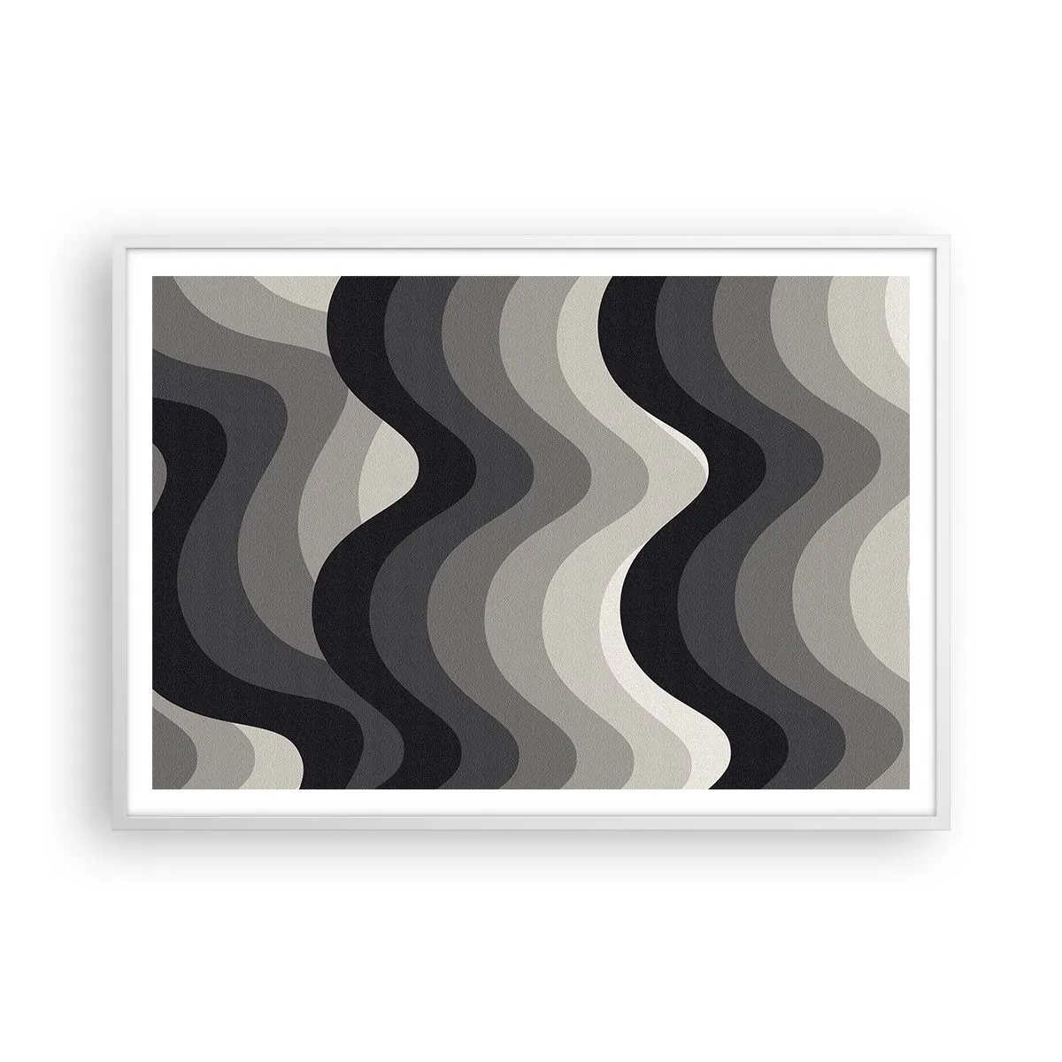 Pôster em moldura branca - Onda após onda - 100x70 cm