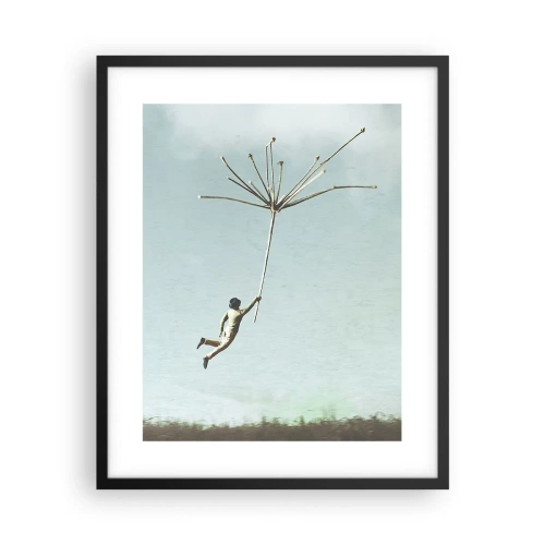 Pôster com moldura preta - Papagaios, balões, vento - 40x50 cm