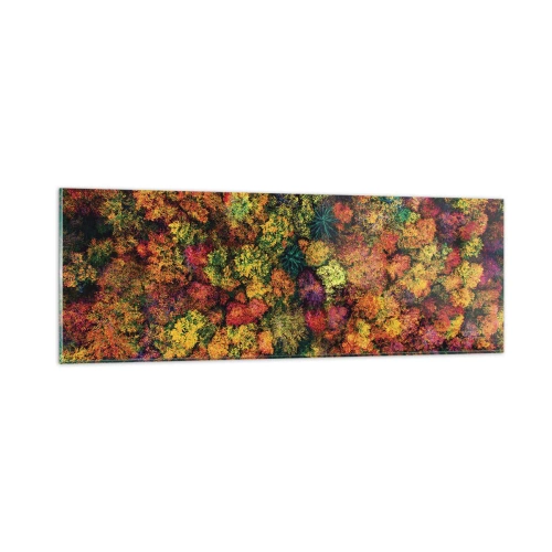 Quadro em vidro - Bouquet de árvores de Outono - 90x30 cm