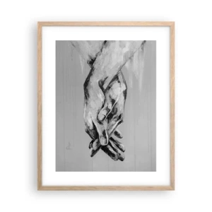 Pôster com moldura de carvalho claro - Início... - 40x50 cm