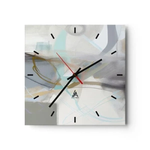 Relógio de parede - Relógio em vidro - Abstração enevoada - 40x40 cm