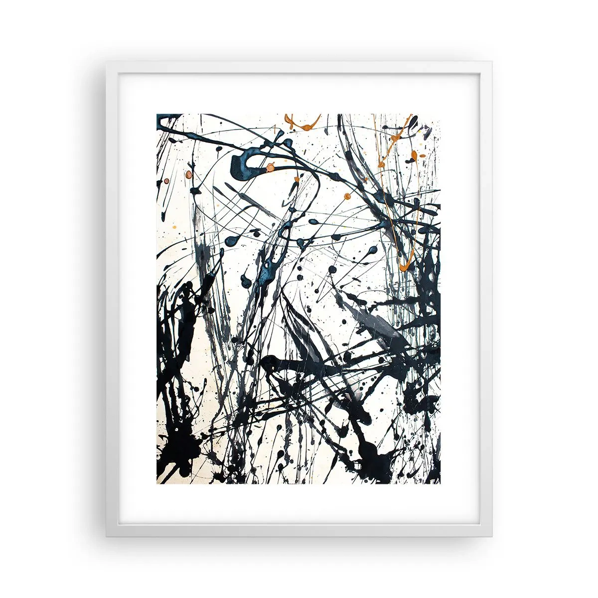 Pôster em moldura branca - Abstração expressionista - 40x50 cm
