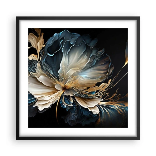 Pôster com moldura preta - Flor de samambaia de conto de fadas - 50x50 cm
