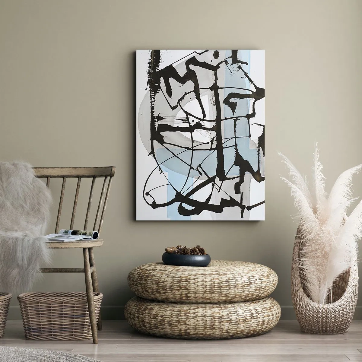 Quadro em tela - Azul mesmo assim - 65x120 cm