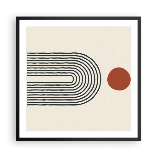 Pôster com moldura preta - Magnetismo de formas e cores - 60x60 cm