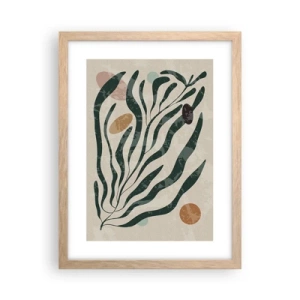 Pôster com moldura de carvalho claro - Entre a vegetação - 30x40 cm