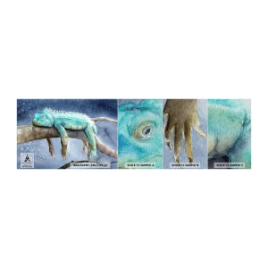 Amostra de papel de parede Premium Sand - Estamos bem! - Camaleão, Animal, Preguiça - 100x30 cm