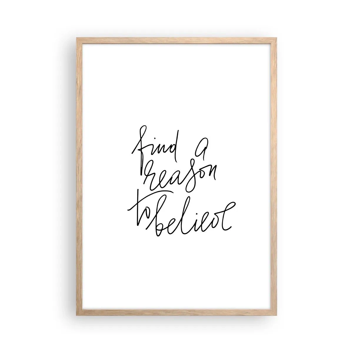 Pôster com moldura de carvalho claro - É possível - 50x70 cm