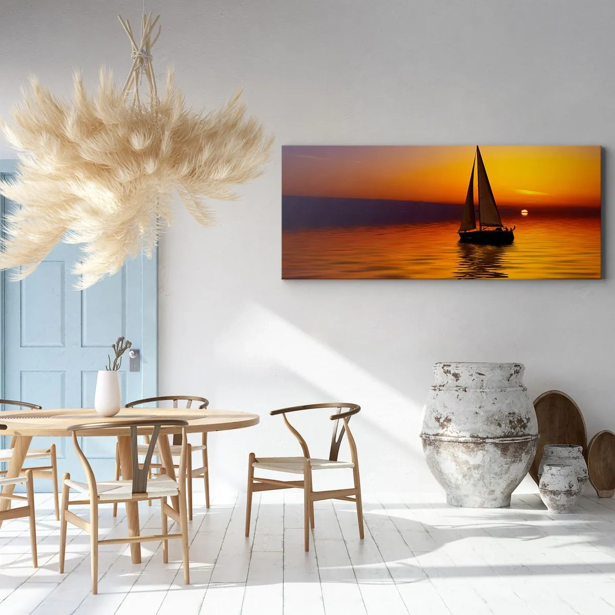 Quadro em tela - Tranquilo anoitecer... - 160x50 cm