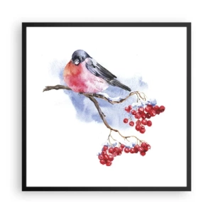 Pôster com moldura preta - Inverno a cores - 60x60 cm