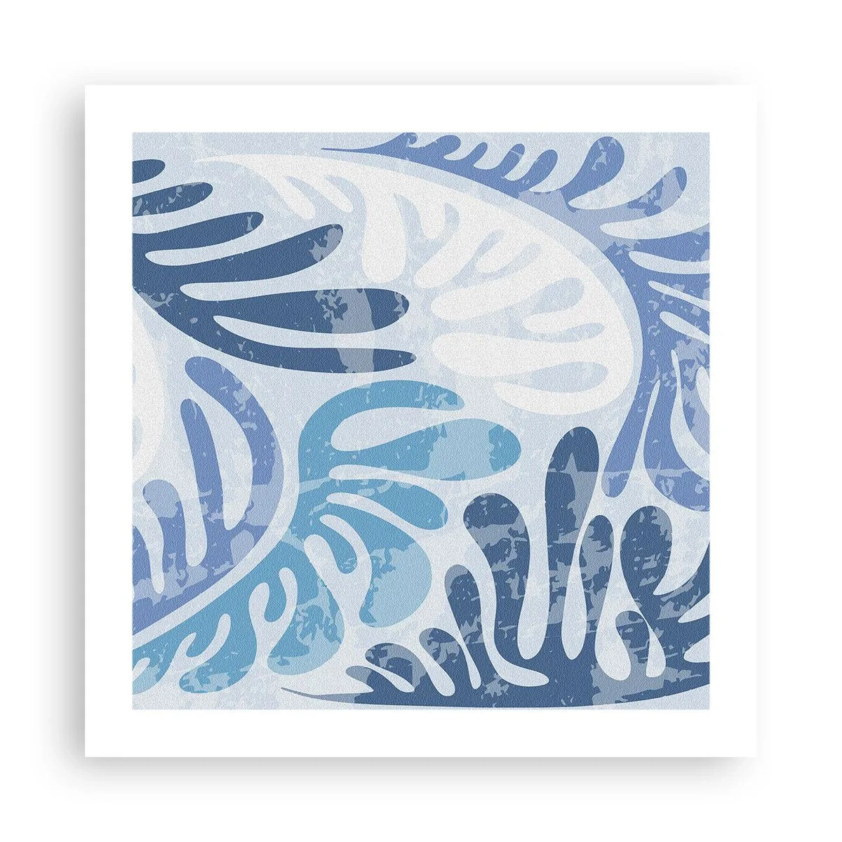 Pôster - Samambaias azuis - 50x50 cm