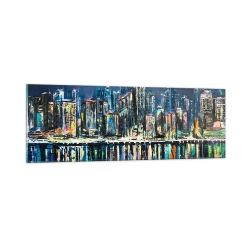 Quadro em vidro - Cascata de luzes - 90x30 cm