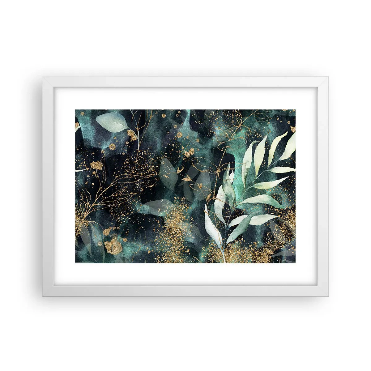 Pôster em moldura branca - Jardim Mágico - 40x30 cm