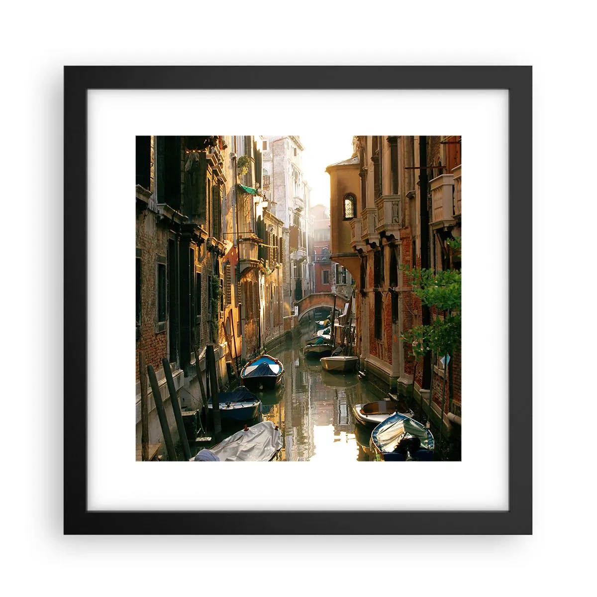 Pôster com moldura preta - Em um beco veneziano - 30x30 cm