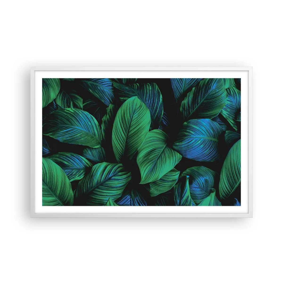 Pôster em moldura branca - Na multidão verde - 91x61 cm