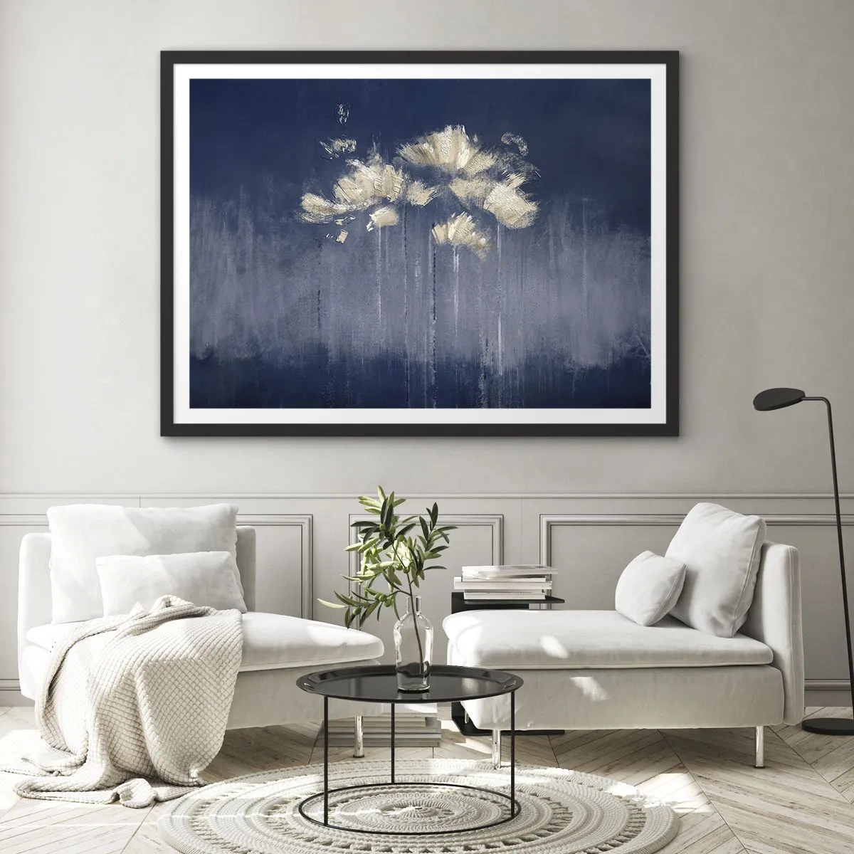 Pôster com moldura preta - Como pétalas ao vento - 91x61 cm