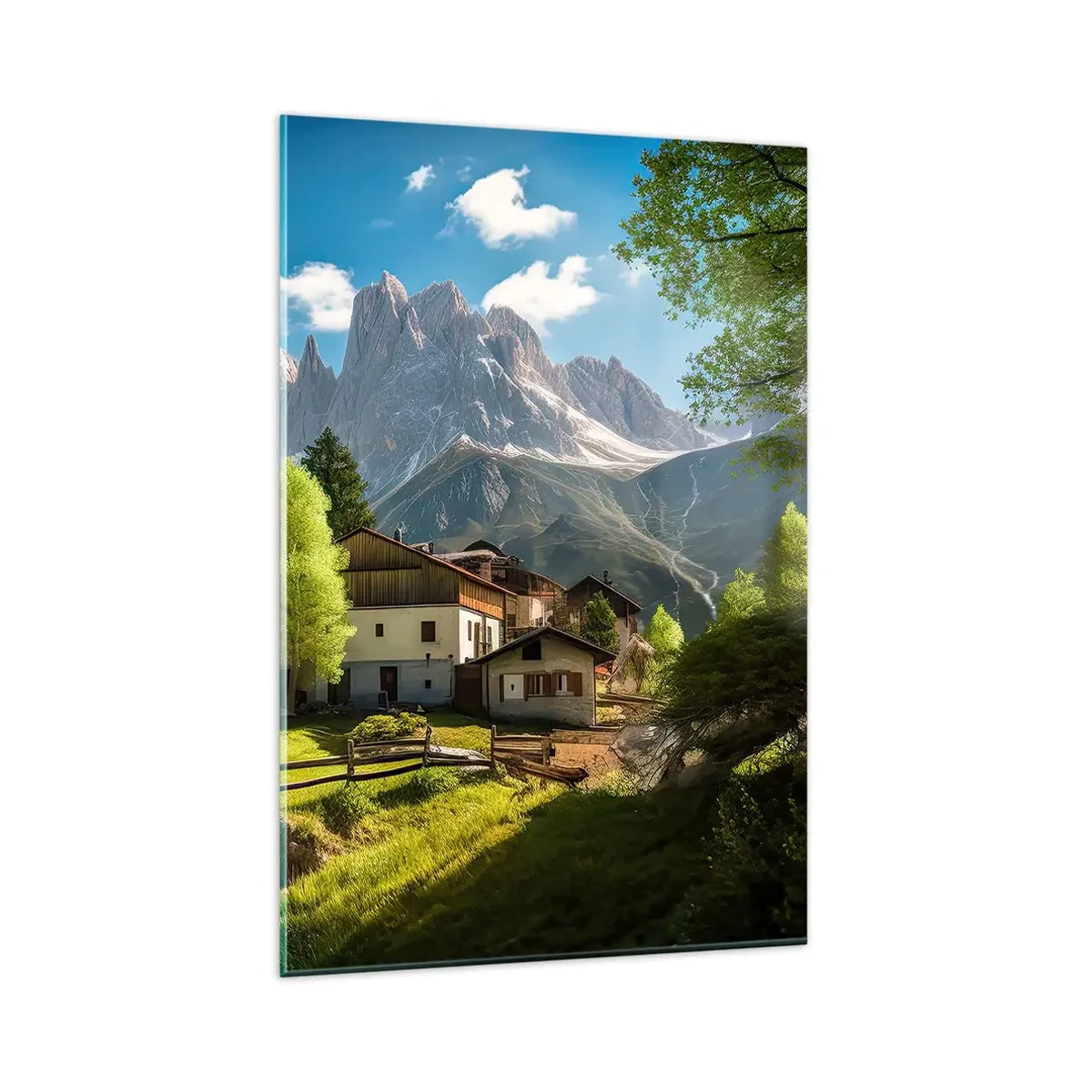 Quadro em vidro - Idílio alpino - 80x120 cm
