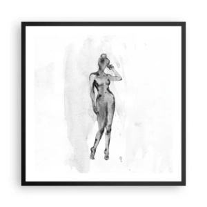 Pôster com moldura preta - Um estudo do ideal da feminilidade - 60x60 cm