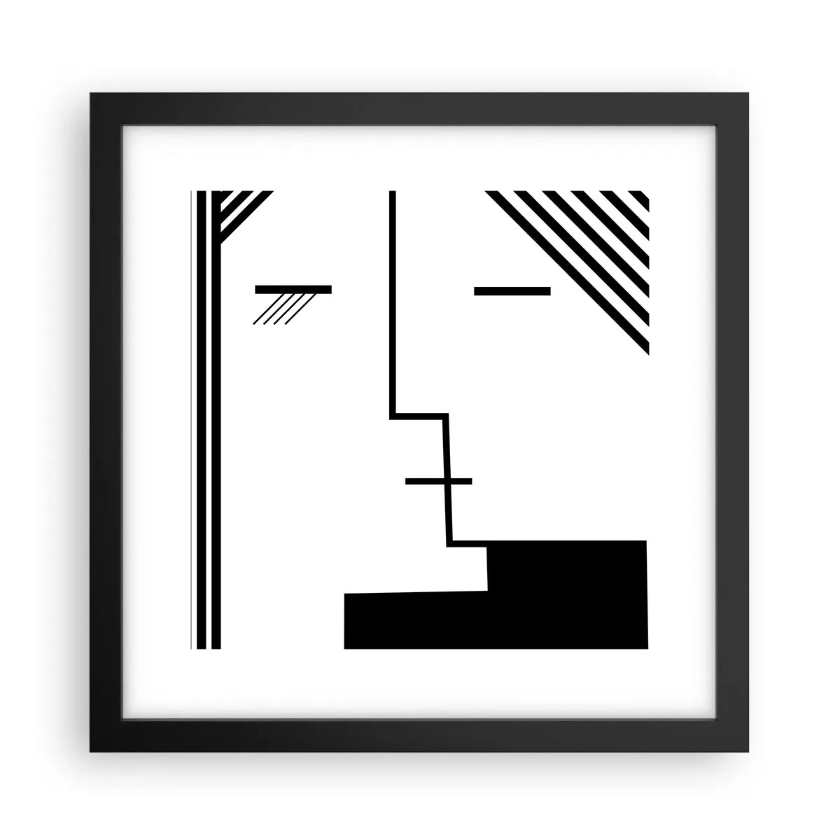 Pôster com moldura preta - Apenas um beijo - 30x30 cm