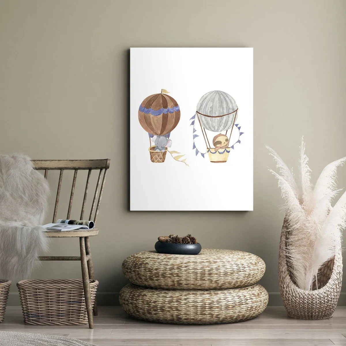 Quadro em tela - Amigos em movimento - 45x80 cm